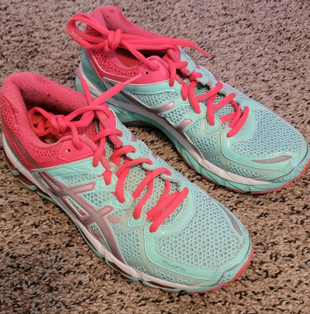 ASICS Women's Athletic Shoes - Aqua and Coral